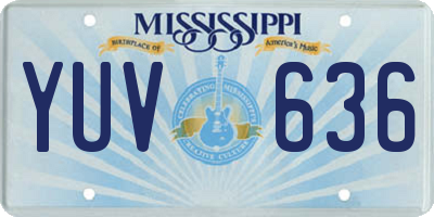 MS license plate YUV636