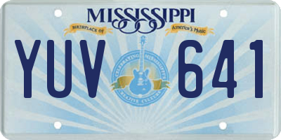 MS license plate YUV641
