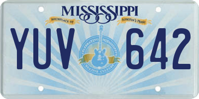 MS license plate YUV642