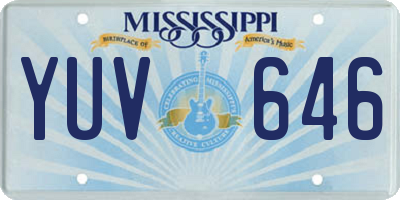 MS license plate YUV646