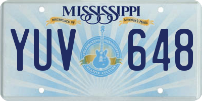 MS license plate YUV648