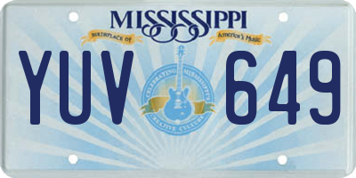 MS license plate YUV649