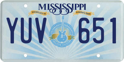 MS license plate YUV651