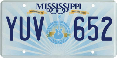 MS license plate YUV652