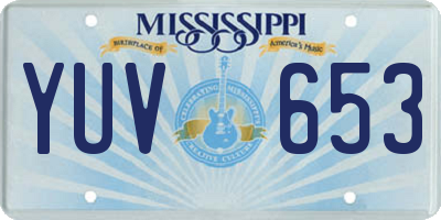 MS license plate YUV653