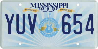 MS license plate YUV654