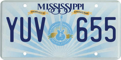 MS license plate YUV655