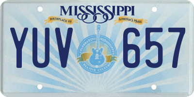 MS license plate YUV657