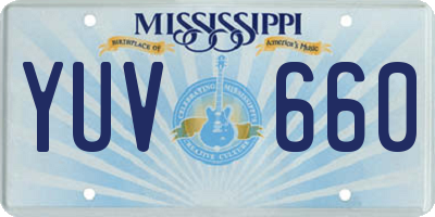 MS license plate YUV660