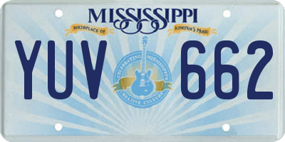 MS license plate YUV662