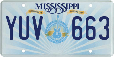 MS license plate YUV663