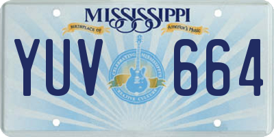 MS license plate YUV664