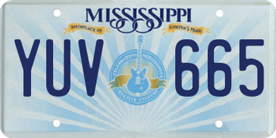 MS license plate YUV665