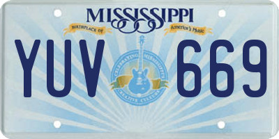 MS license plate YUV669