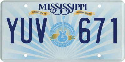 MS license plate YUV671
