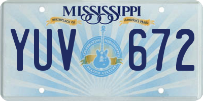 MS license plate YUV672