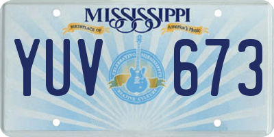 MS license plate YUV673
