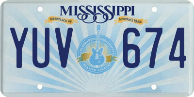 MS license plate YUV674