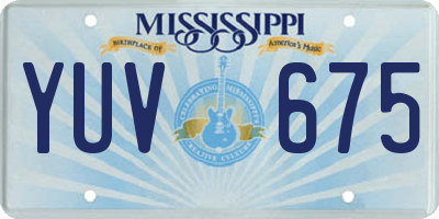 MS license plate YUV675