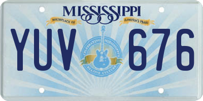 MS license plate YUV676