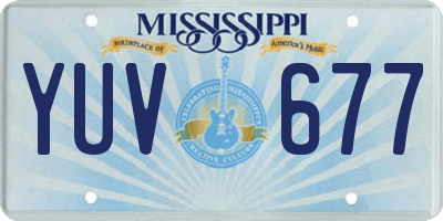 MS license plate YUV677