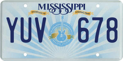 MS license plate YUV678
