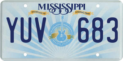 MS license plate YUV683