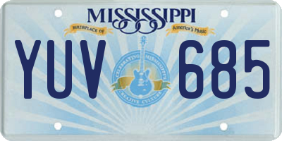 MS license plate YUV685