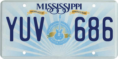 MS license plate YUV686