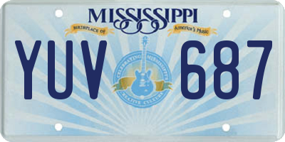 MS license plate YUV687