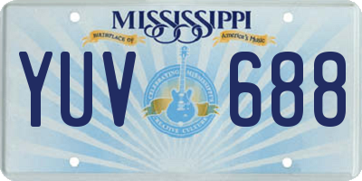 MS license plate YUV688