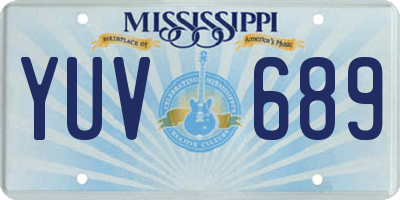 MS license plate YUV689