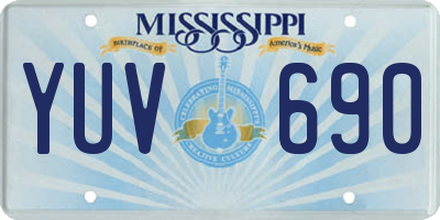 MS license plate YUV690