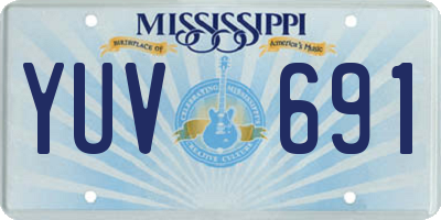 MS license plate YUV691