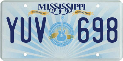 MS license plate YUV698