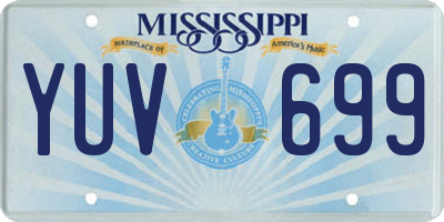 MS license plate YUV699