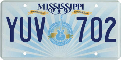 MS license plate YUV702