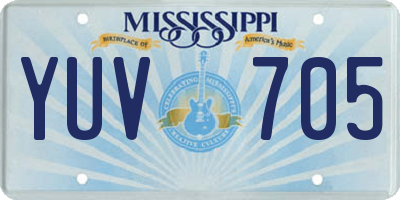 MS license plate YUV705