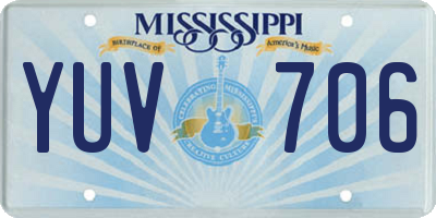 MS license plate YUV706