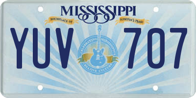 MS license plate YUV707