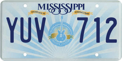 MS license plate YUV712