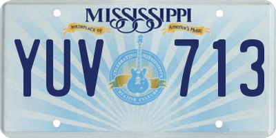 MS license plate YUV713