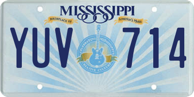 MS license plate YUV714