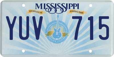 MS license plate YUV715