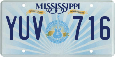 MS license plate YUV716
