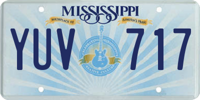 MS license plate YUV717