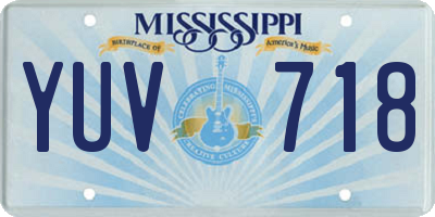 MS license plate YUV718