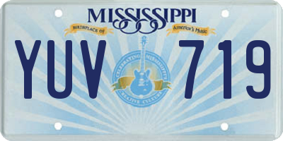MS license plate YUV719