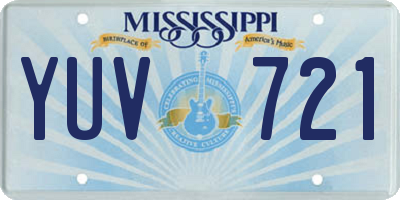MS license plate YUV721