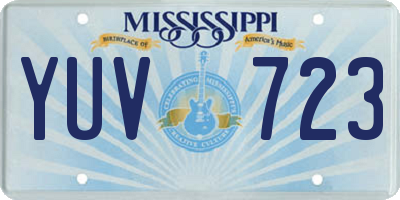 MS license plate YUV723